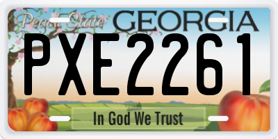 GA license plate PXE2261