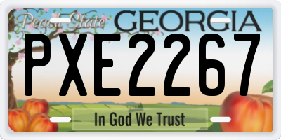 GA license plate PXE2267