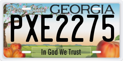GA license plate PXE2275