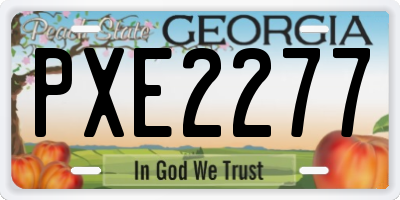 GA license plate PXE2277