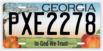GA license plate PXE2278