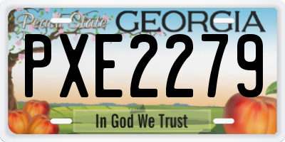 GA license plate PXE2279