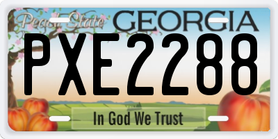 GA license plate PXE2288