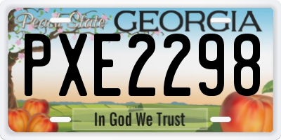 GA license plate PXE2298