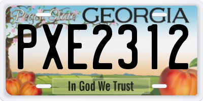 GA license plate PXE2312