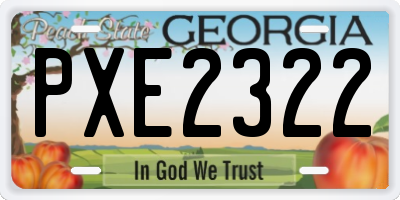 GA license plate PXE2322