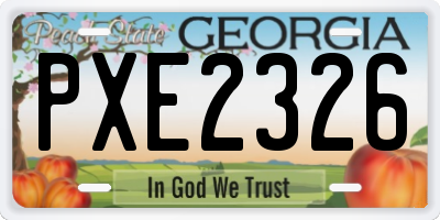 GA license plate PXE2326