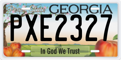 GA license plate PXE2327