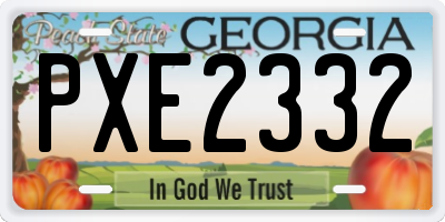 GA license plate PXE2332