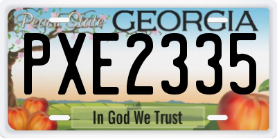 GA license plate PXE2335