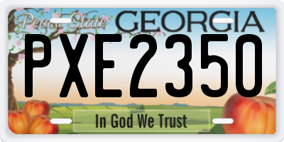 GA license plate PXE2350