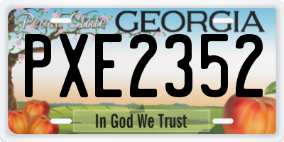 GA license plate PXE2352