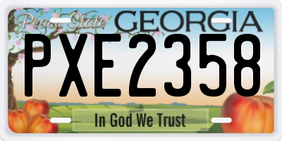 GA license plate PXE2358