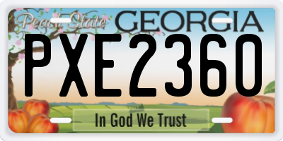 GA license plate PXE2360