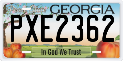GA license plate PXE2362