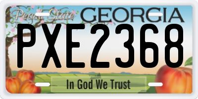 GA license plate PXE2368
