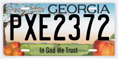 GA license plate PXE2372