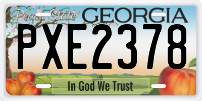 GA license plate PXE2378