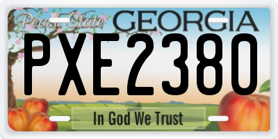 GA license plate PXE2380