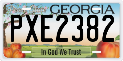 GA license plate PXE2382