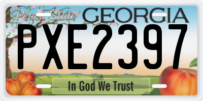 GA license plate PXE2397