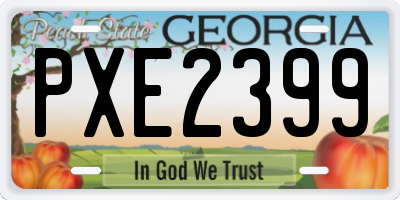 GA license plate PXE2399