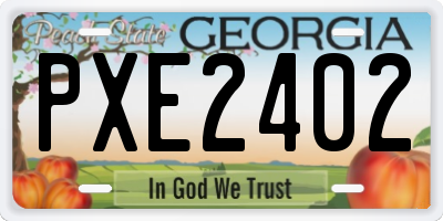 GA license plate PXE2402