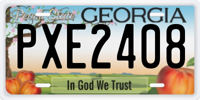 GA license plate PXE2408