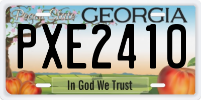 GA license plate PXE2410