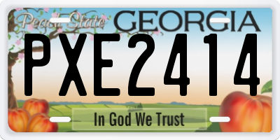 GA license plate PXE2414