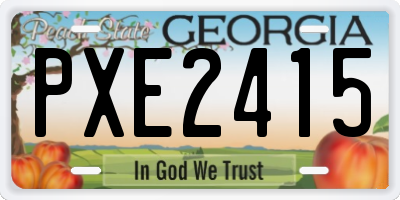 GA license plate PXE2415