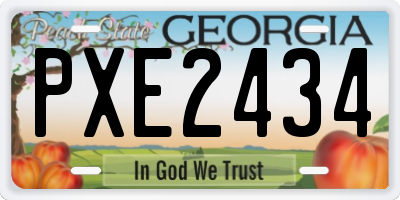 GA license plate PXE2434