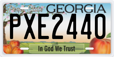 GA license plate PXE2440