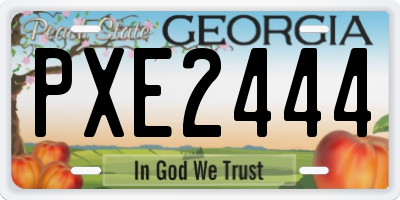 GA license plate PXE2444