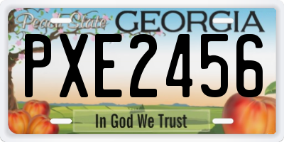 GA license plate PXE2456
