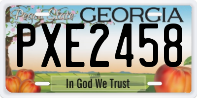 GA license plate PXE2458