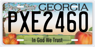 GA license plate PXE2460