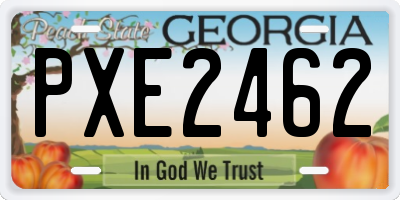 GA license plate PXE2462