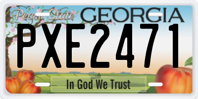GA license plate PXE2471
