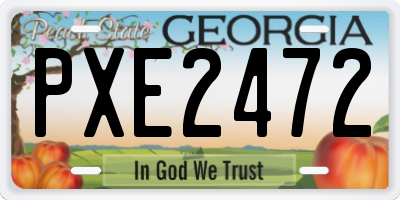 GA license plate PXE2472