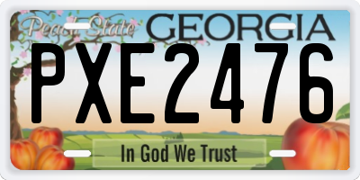 GA license plate PXE2476