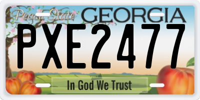 GA license plate PXE2477