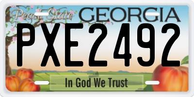 GA license plate PXE2492