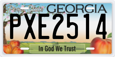 GA license plate PXE2514