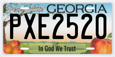 GA license plate PXE2520