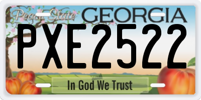 GA license plate PXE2522