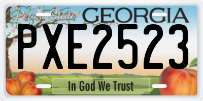 GA license plate PXE2523