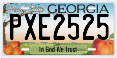 GA license plate PXE2525