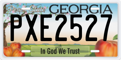 GA license plate PXE2527