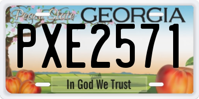 GA license plate PXE2571
